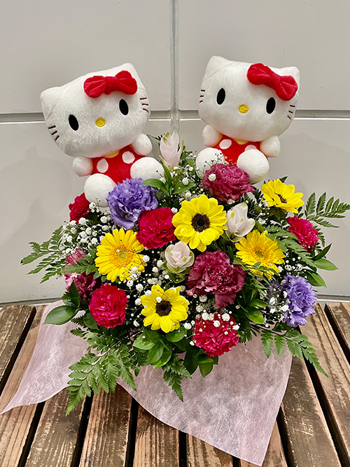 【ぬいぐるみ入り】フラワーアレンジメント(お任せ)